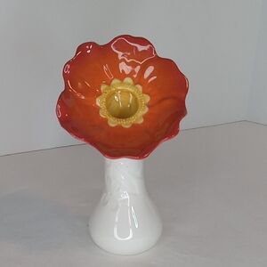 Vintage Grasslands Road Red and White Poppy Vase